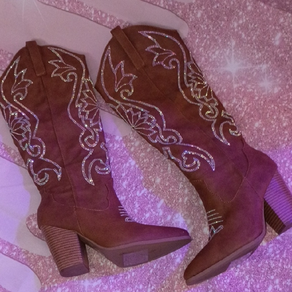 Women's Brown RhinestonesWestern Boots